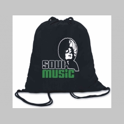 Soul Music ľahké sťahovacie vrecko ( batôžtek / vak ) s čiernou šnúrkou, 100% bavlna 100 g/m2, rozmery cca. 37 x 41 cm